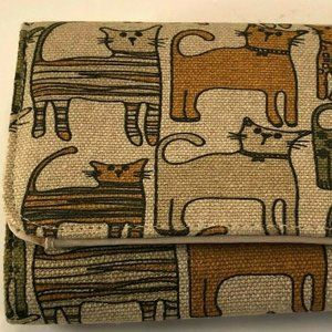 Cute Cats Canvas Snap Wallet New